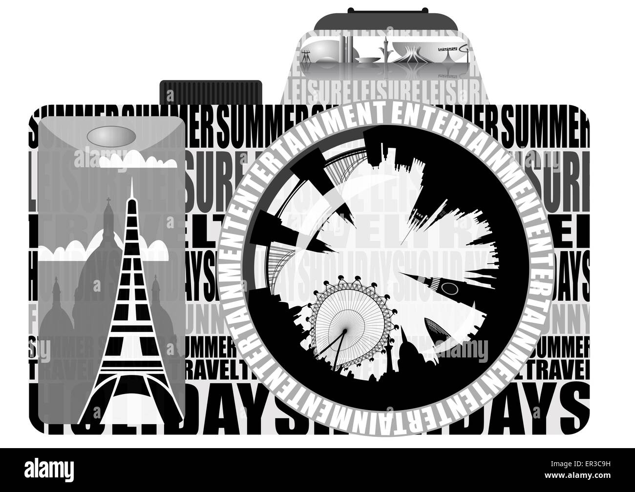 Holiday snap Banque d'images noir et blanc - Alamy
