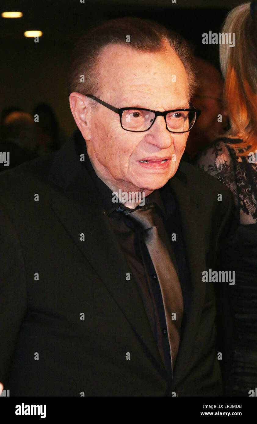 13e assemblée annuelle de l'Aigle & Badge LAPD Foundation gala tenu à l'hôtel Hyatt Regency Century Plaza - Arrivées avec Larry King : Où : Los Angeles, California, United States Quand : 20 novembre 2014 Source : WENN.com Banque D'Images