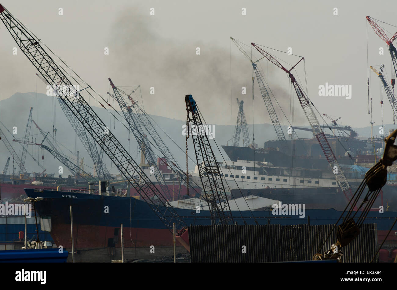 Chantiers de démolition des navires turcs à Aliaga près de Izmir Turquie Banque D'Images
