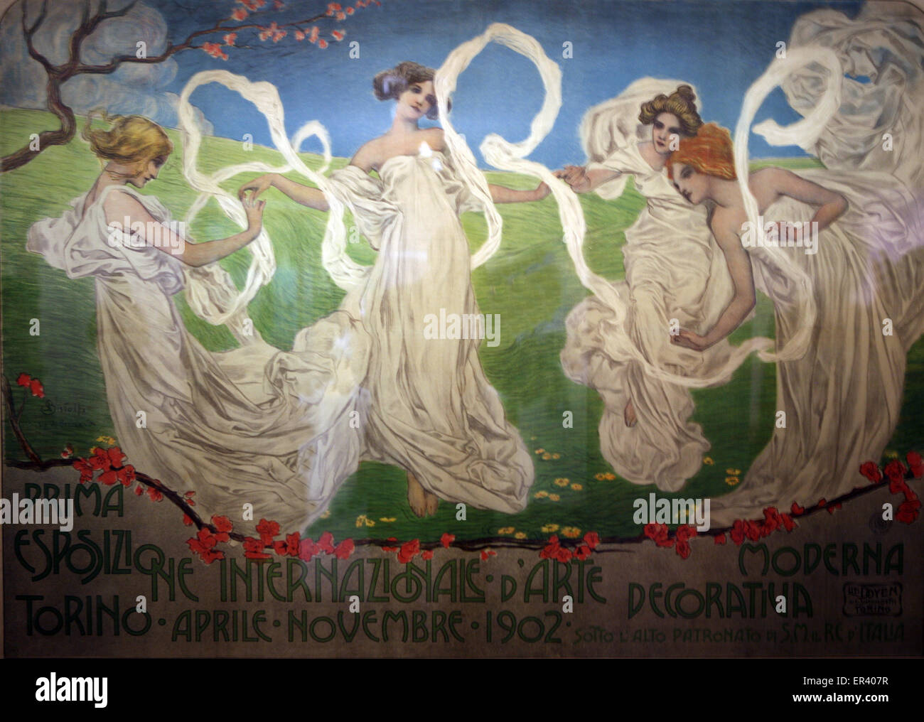 Première exposition internationale des arts décoratifs de Turin 1902 poster Banque D'Images