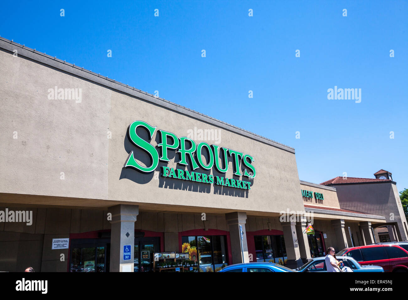 Un marché des producteurs de germes à Modesto en Californie Banque D'Images