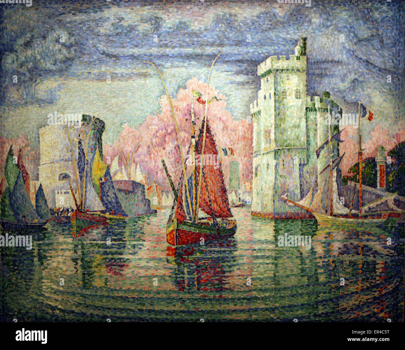 Tableau Toile Paul Signac 'La Plage De La Ville, Collioure' - Impressionnisme, Prêt à Accrocher