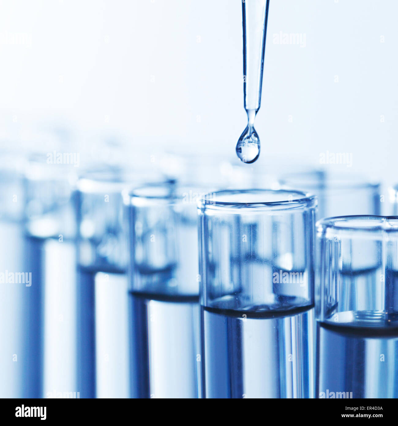 Test tubes and pipette drop Banque de photographies et d’images à haute ...