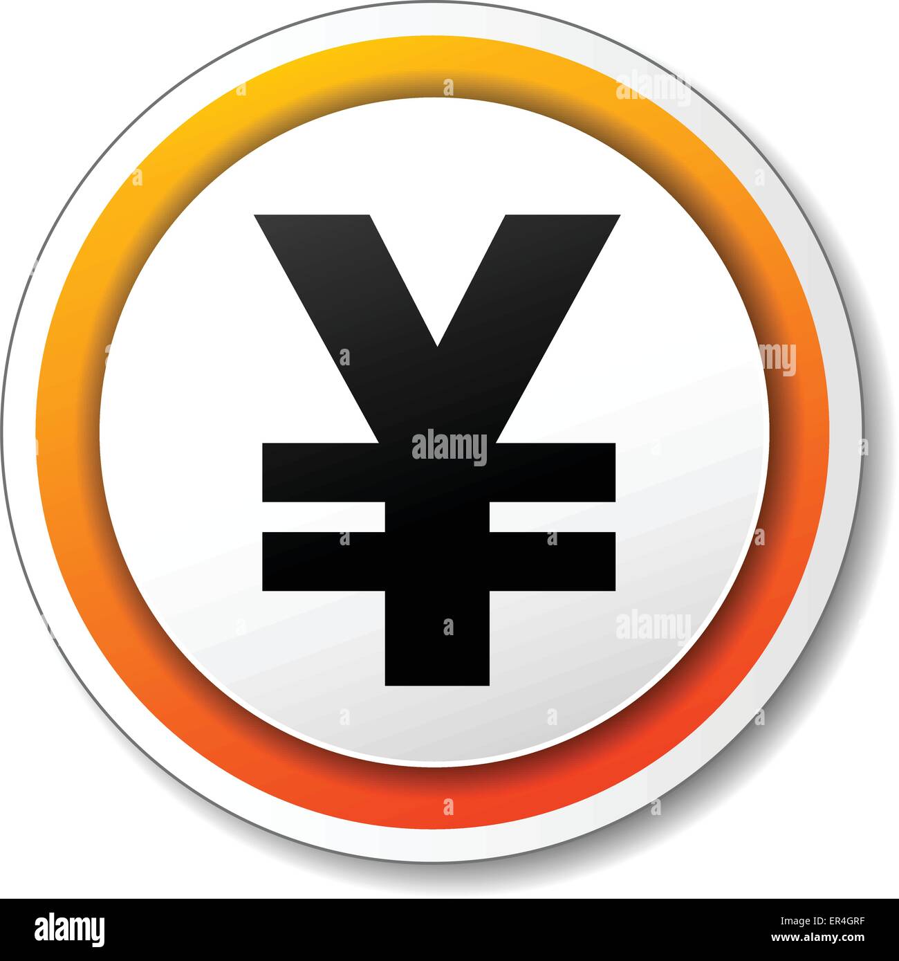 Vector illustration de l'icône orange et noir pour yen Illustration de Vecteur