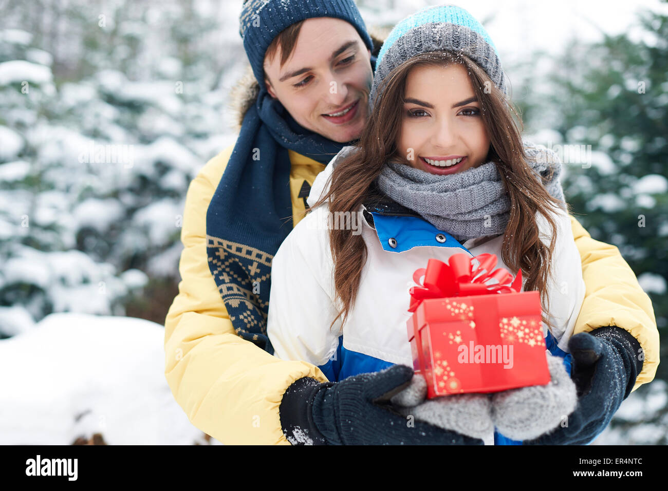 Noël, c'est moment de bonheur et d'amour. Debica, Pologne Banque D'Images