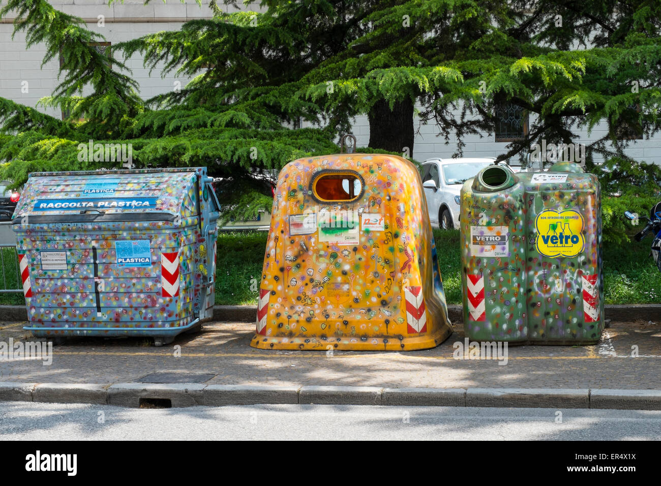 Poubelles de recyclage Banque D'Images