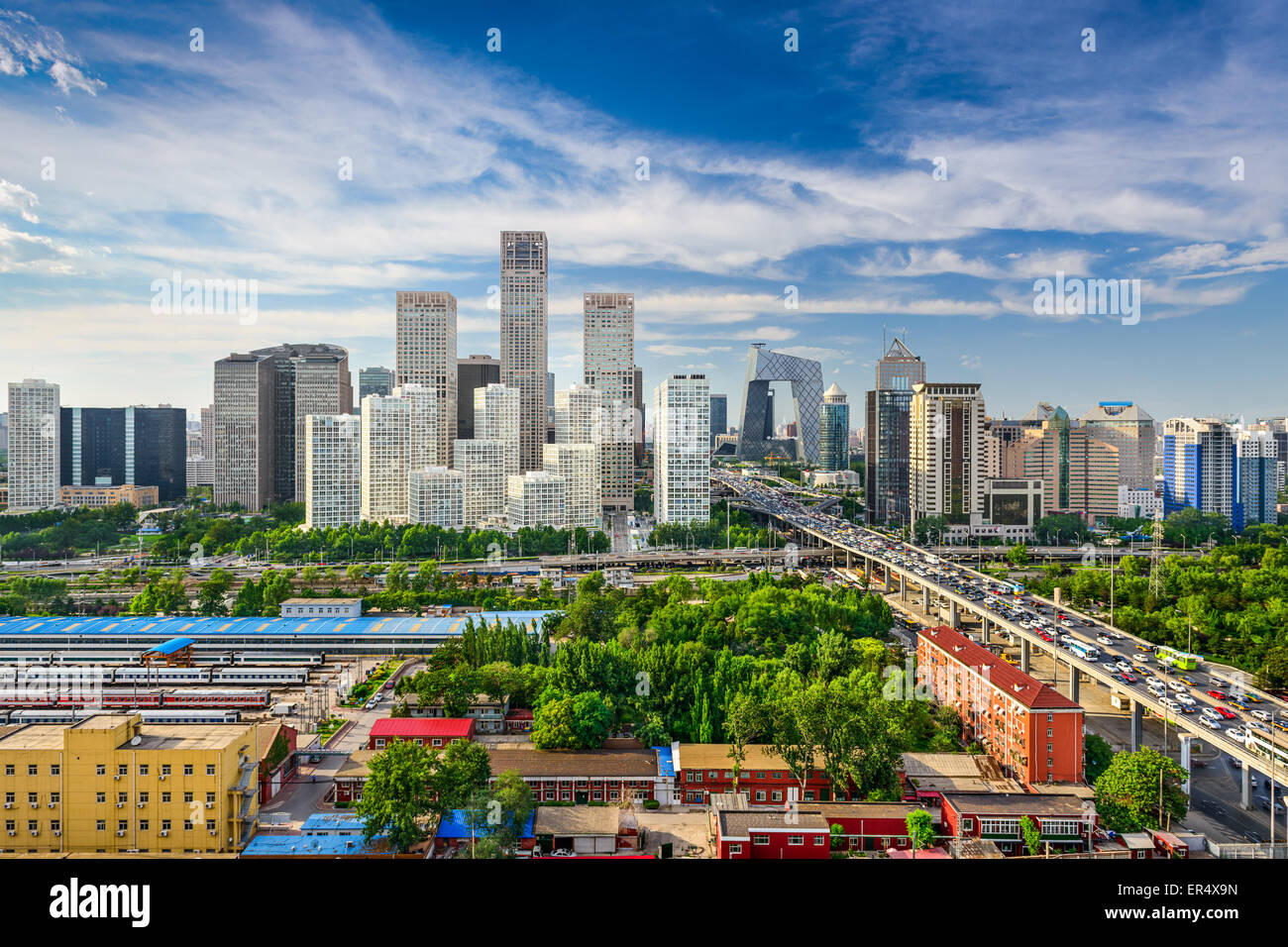 Beijing, Chine CBD d'horizon. Banque D'Images