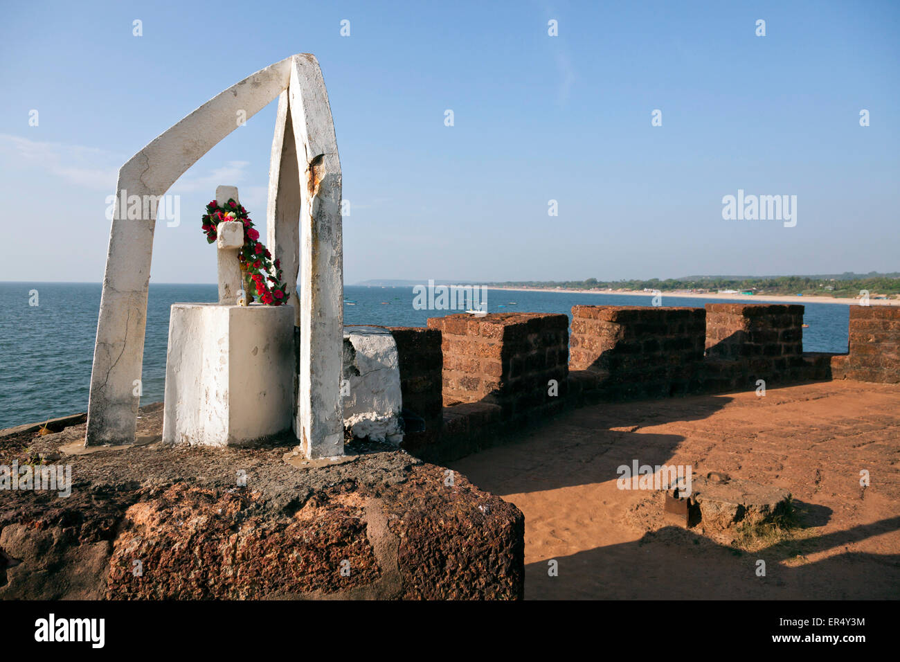 Fort Aguada et la plage de Candolim, Goa, Inde, Asie Banque D'Images