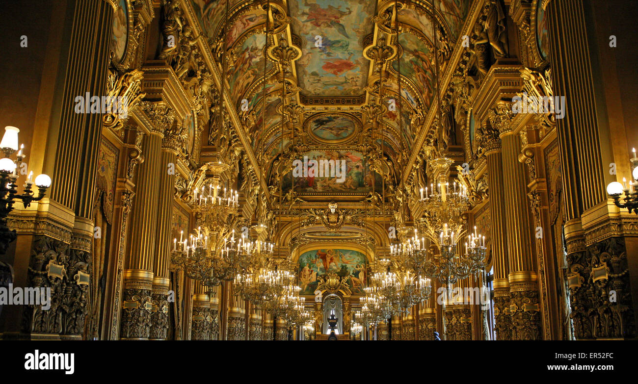 À l'intérieur de l'Opéra de Paris Palais Garnier Banque D'Images