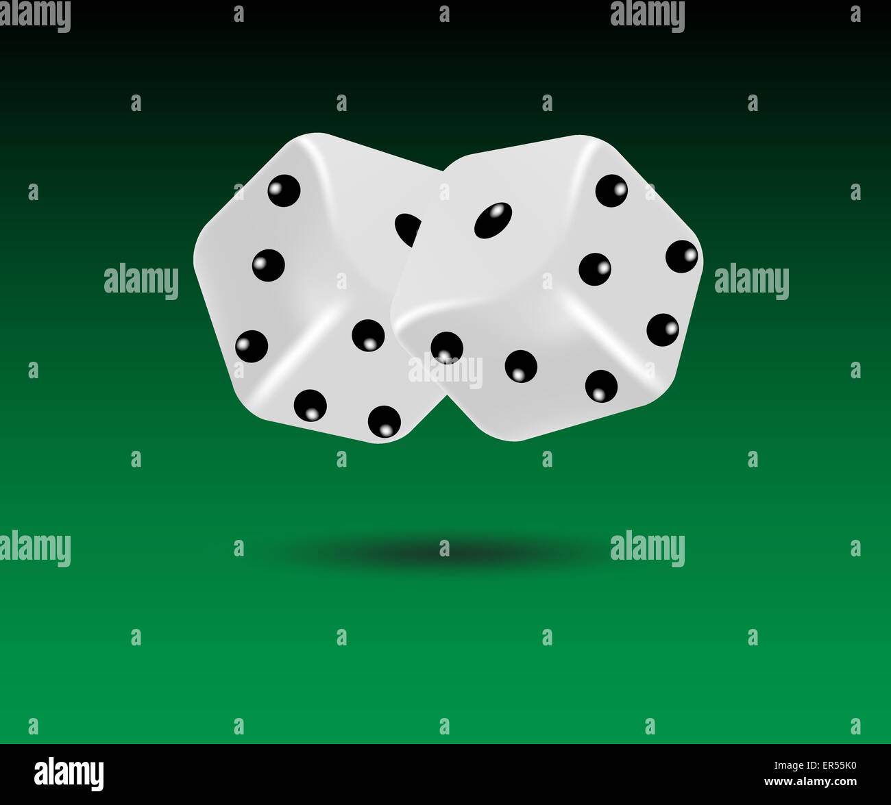 Cubes pour le jeu. Les loisirs et les dés, fortune et chance, chance. Vector illustration Banque D'Images
