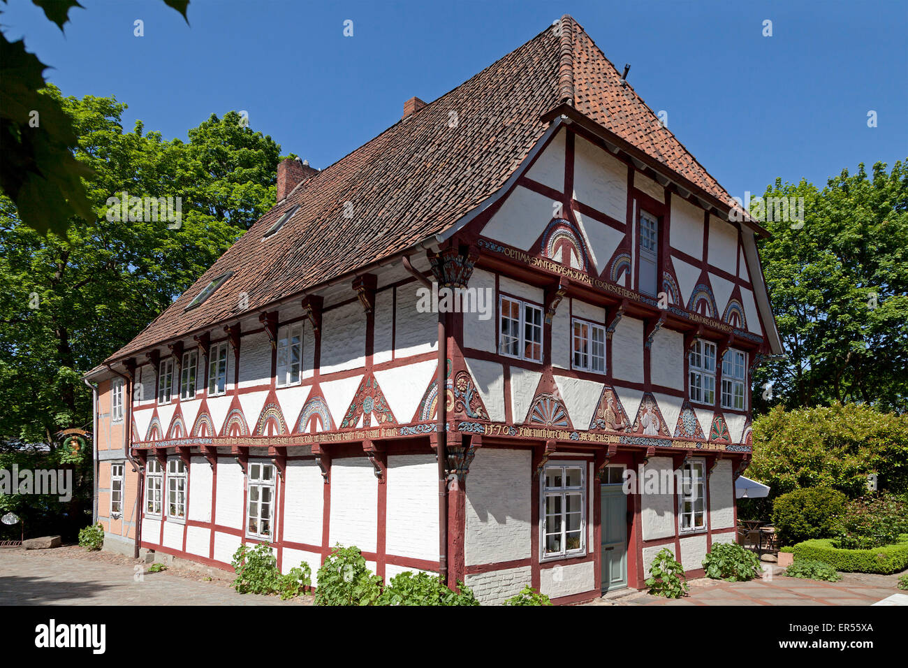 Maison près de Kloster Luene, Lunebourg, Basse-Saxe, Allemagne Banque D'Images