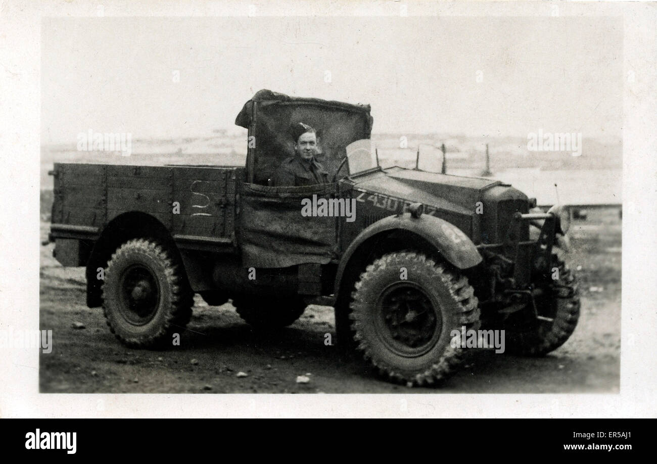 WW2 camion de l'Armée commerciale Vintage Morris, île de Wight Banque D'Images