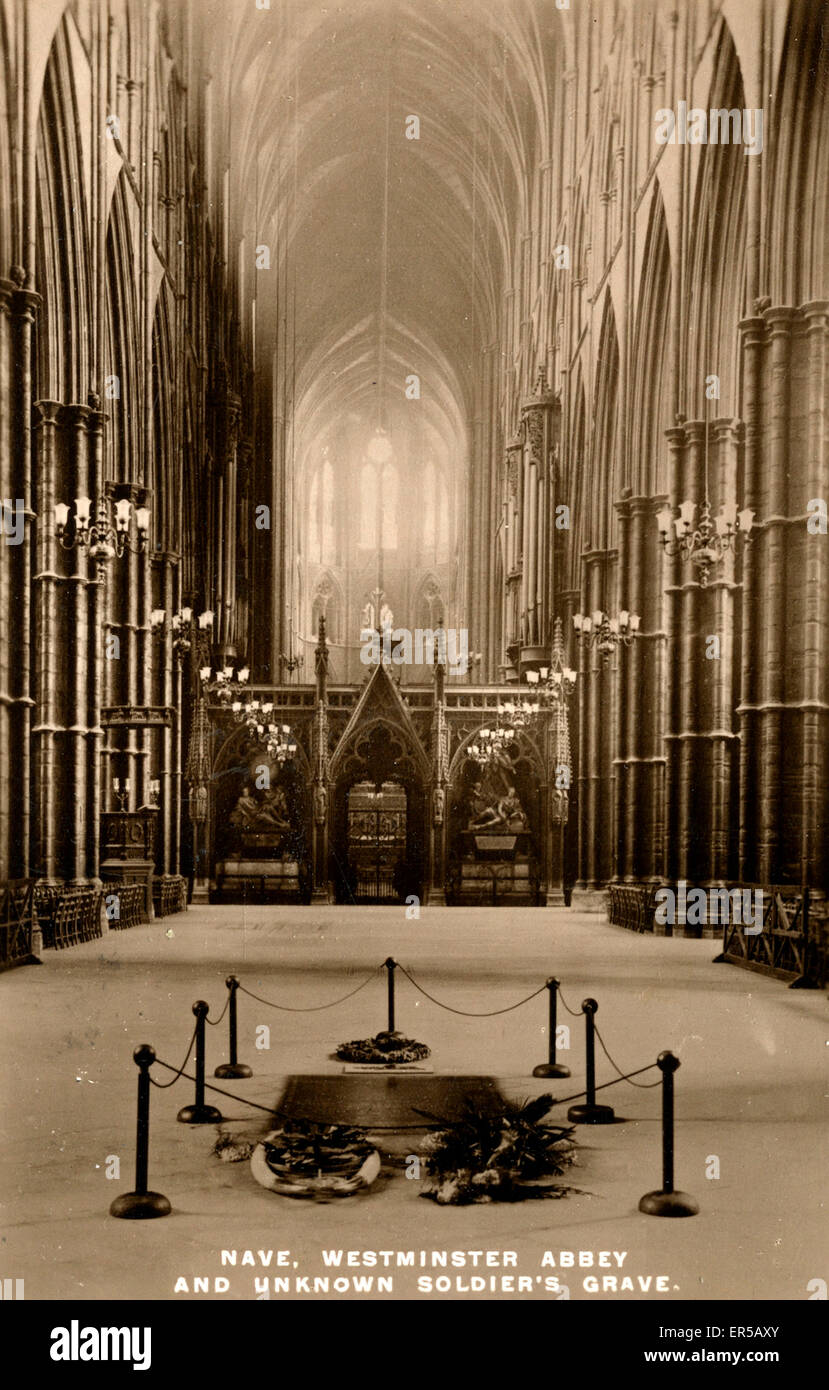 La tombe du Nave et du soldat inconnu, l'abbaye de Westminster Banque D'Images