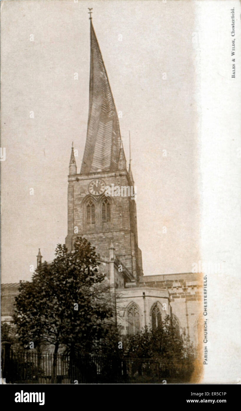 Eglise de Sainte Marie et de tous les Saints, Chesterfield, Derbyshire Banque D'Images