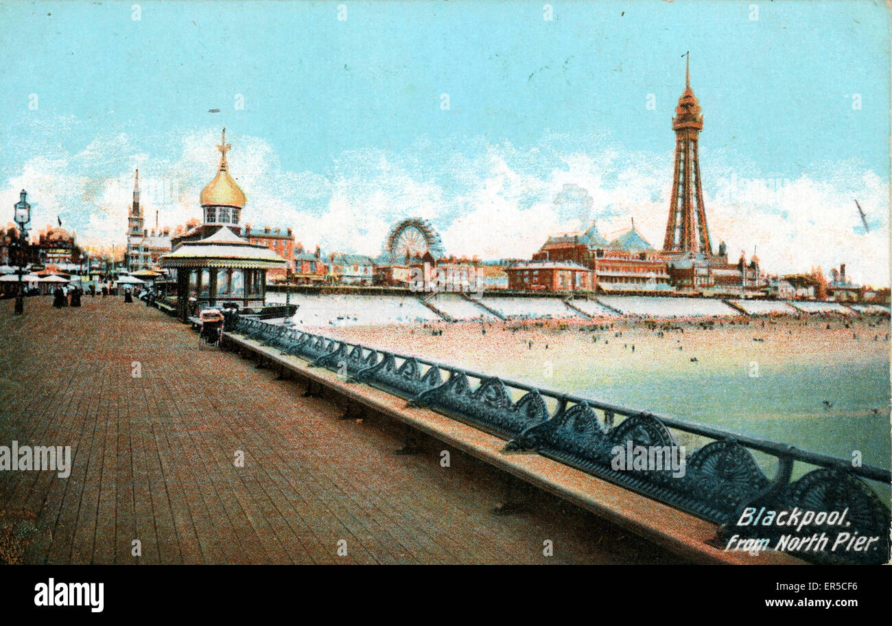 La ville et la Tour, Blackpool, Lancashire Banque D'Images