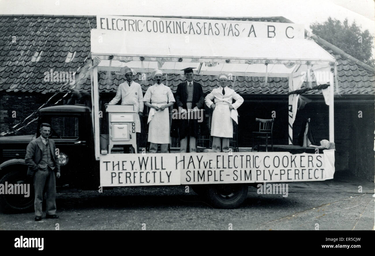 Cuisinière électrique - Float publicitaire pour four, Great Finborough, Banque D'Images