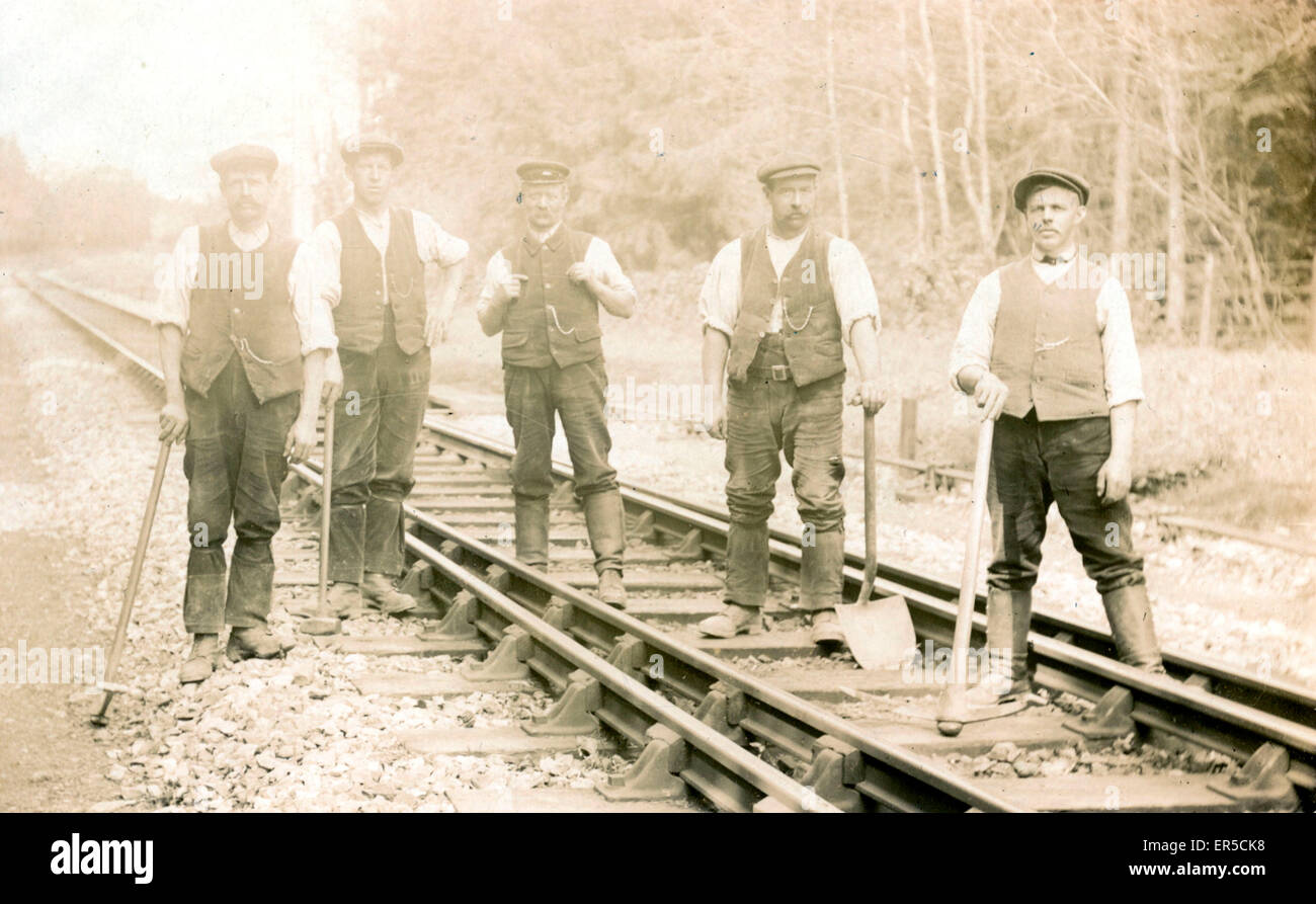 Chemin de fer à double &AMP ; Platelayers, Burnham / Evercreech, Somerset, Angleterre. Le Somerset &AMP ; années 1900 Fer mixte Dorset Banque D'Images