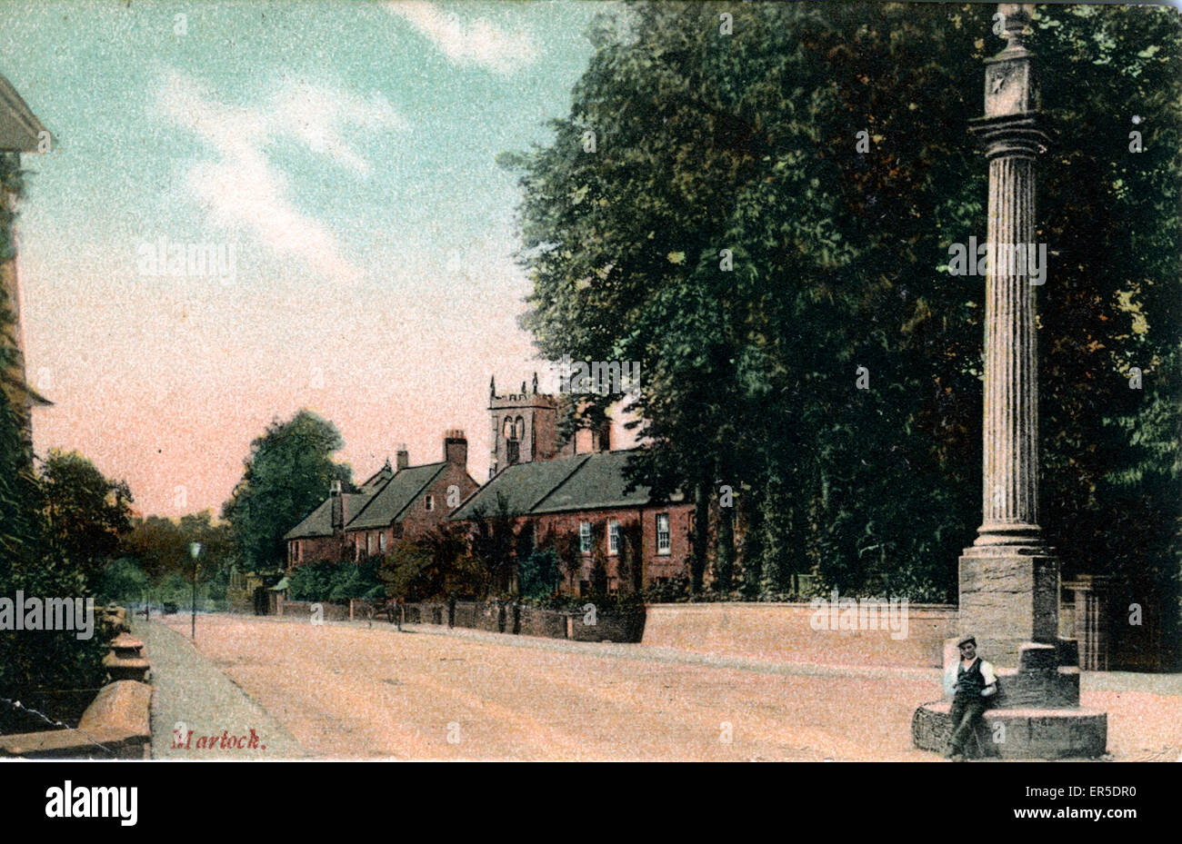 Street & Church, Martock, Somerset Banque D'Images