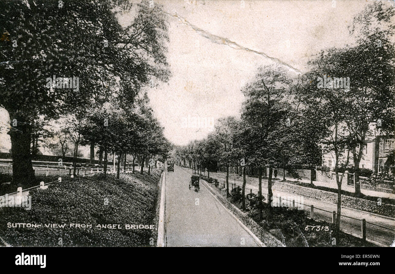 Vue depuis Angel Bridge, Sutton, Surrey Banque D'Images