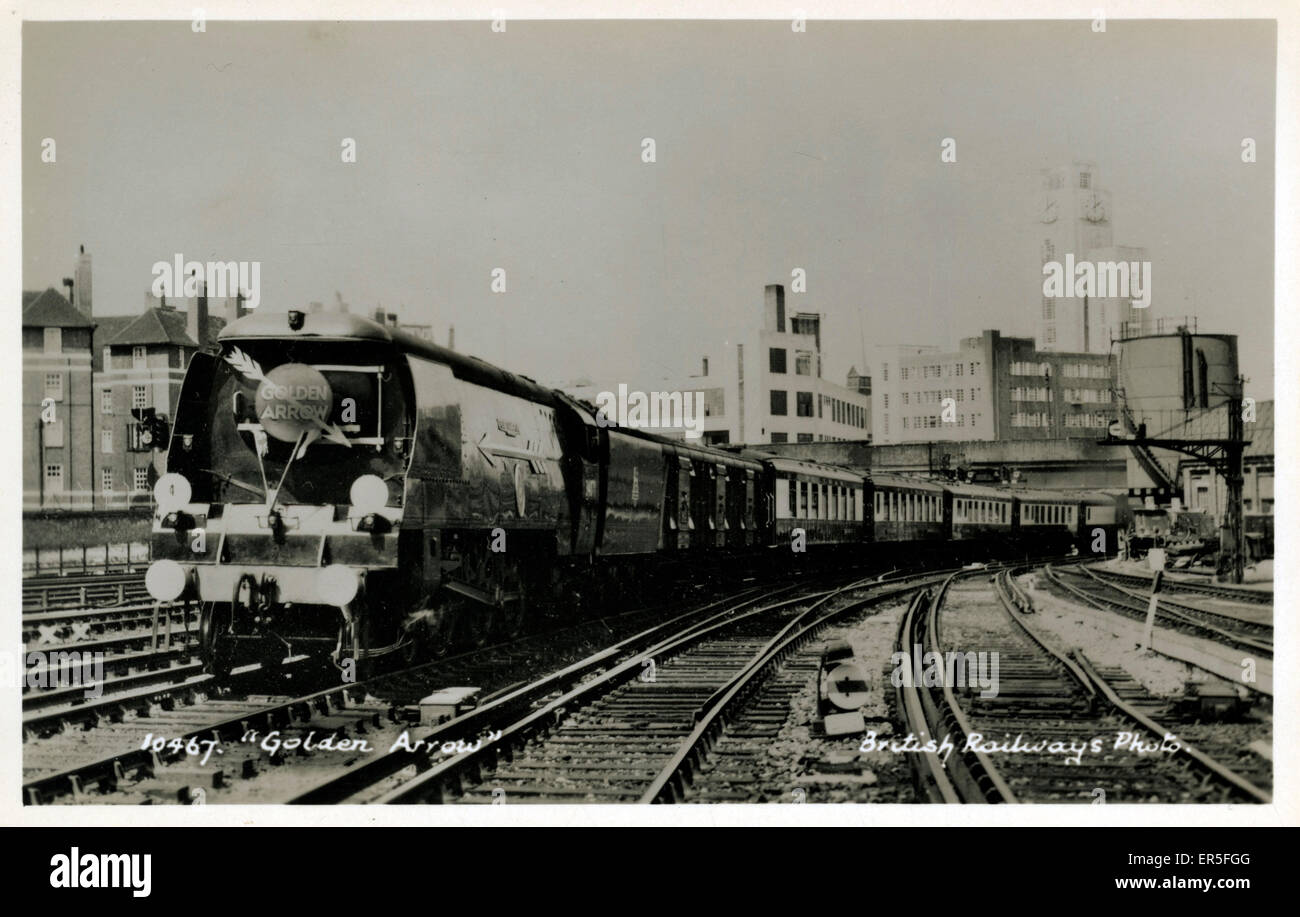 Train et locomotive Golden Arrow Banque D'Images