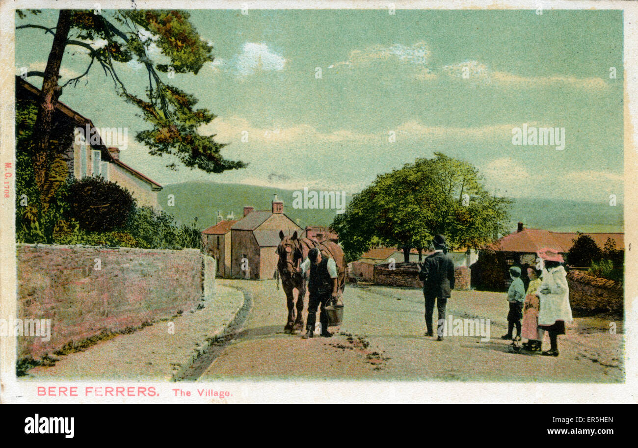 Le village, Bere Ferrers, Devon Banque D'Images