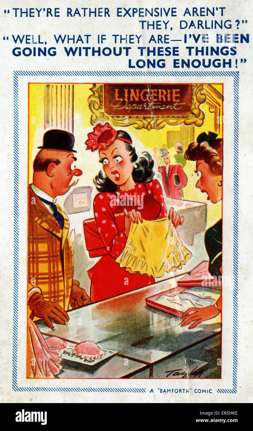 Carte postale Comic Bamforth Banque D'Images