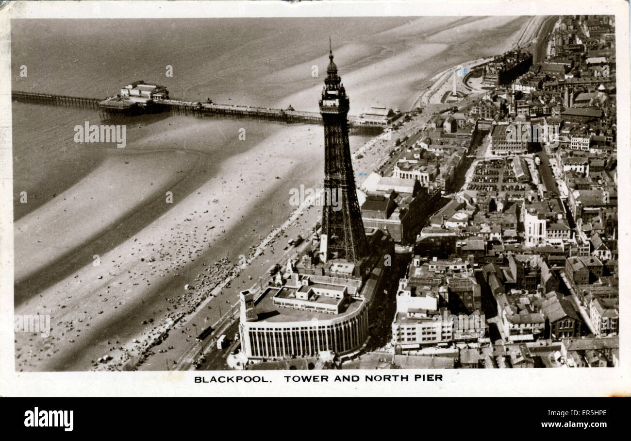 The Tower & North Pier, Blackpool, Lancashire Banque D'Images
