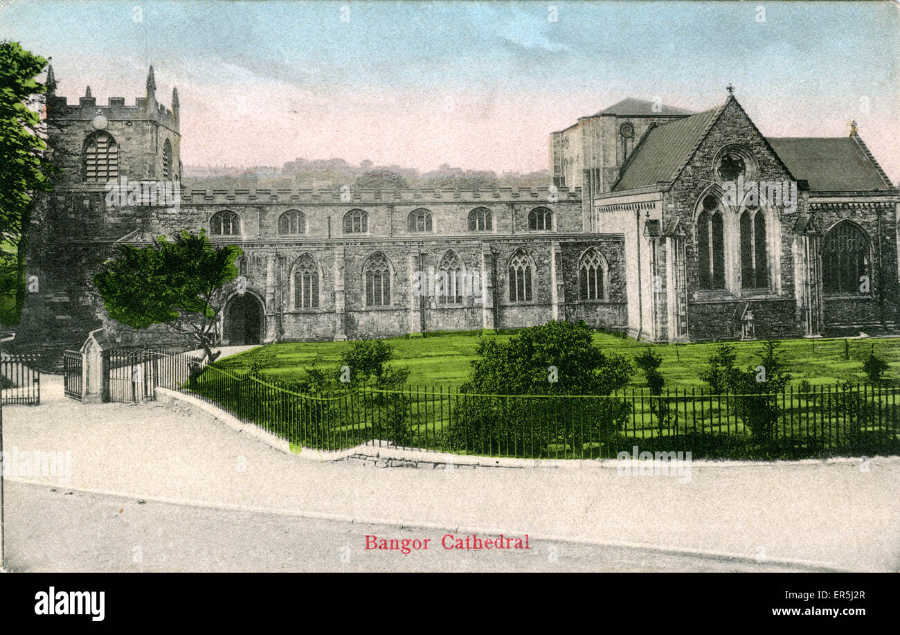 La cathédrale, Bangor, Caernarvonshire Banque D'Images