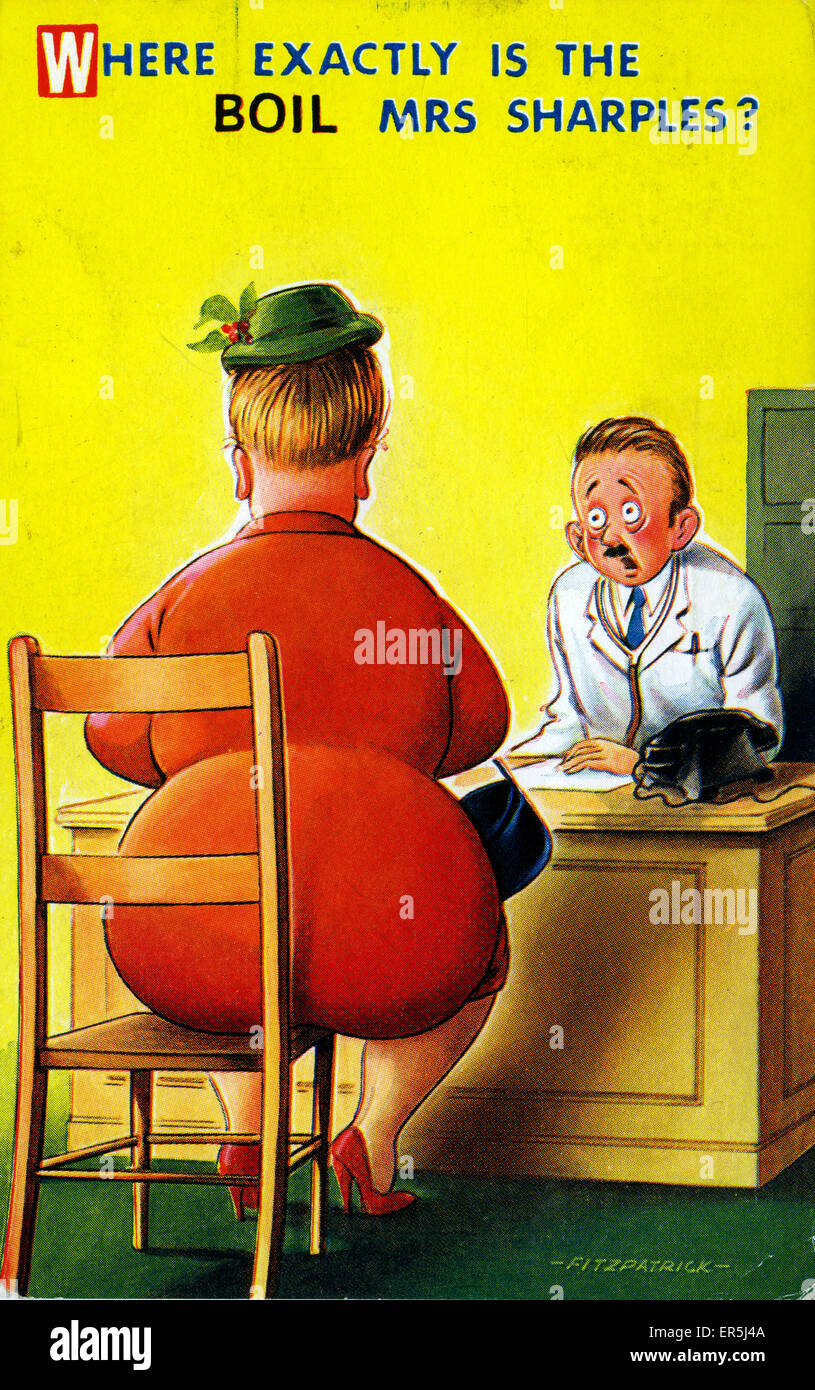 Carte postale Comic Bamforth Banque D'Images