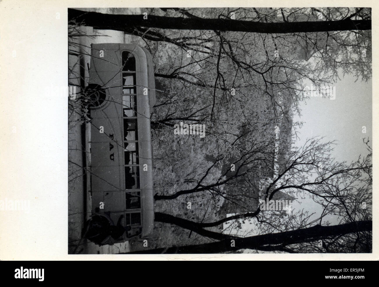 Friends Ambulance Unit (FAU) Vintage Leyland bus, Vaduz Banque D'Images