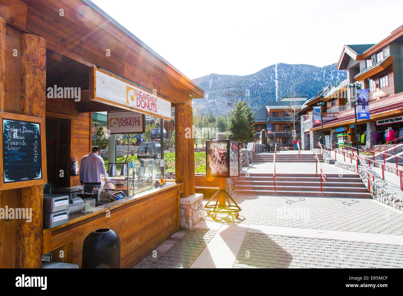 Stand de beignets, Heavenly ski area, South Lake Tahoe, California, USA Banque D'Images