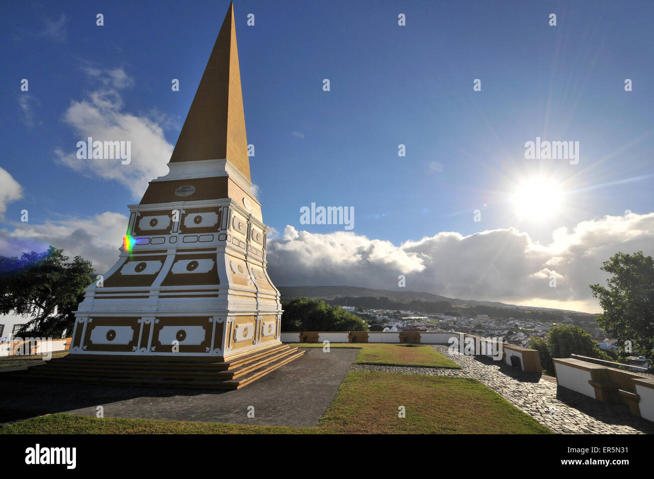 Vue de l'Alto da Memoria, Angra do Heroismo, île de Terceira, Açores, Portugal Banque D'Images