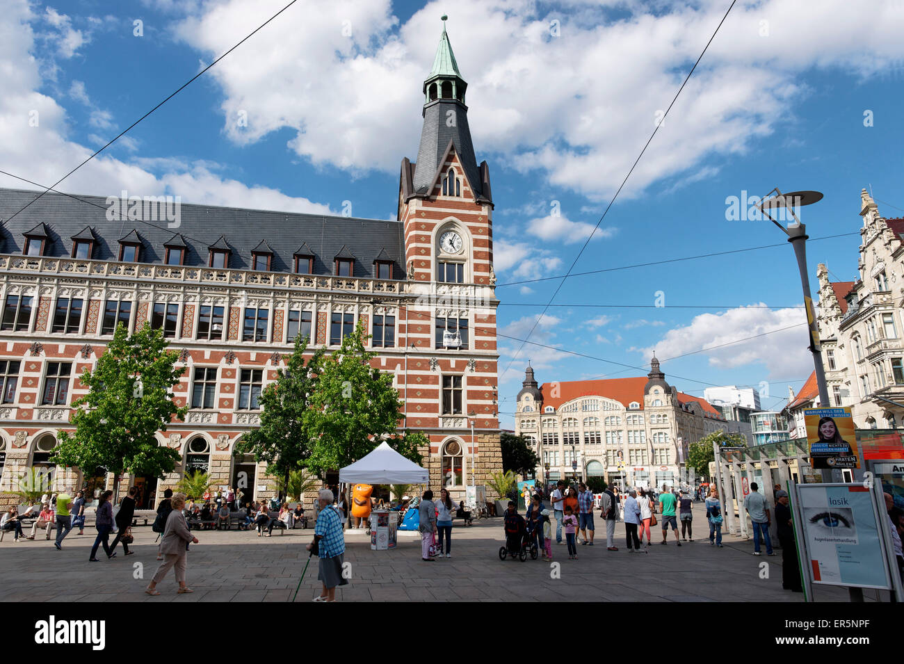 Bureau de poste principal sur la place de la colère, Erfurt, Thuringe, Allemagne Banque D'Images