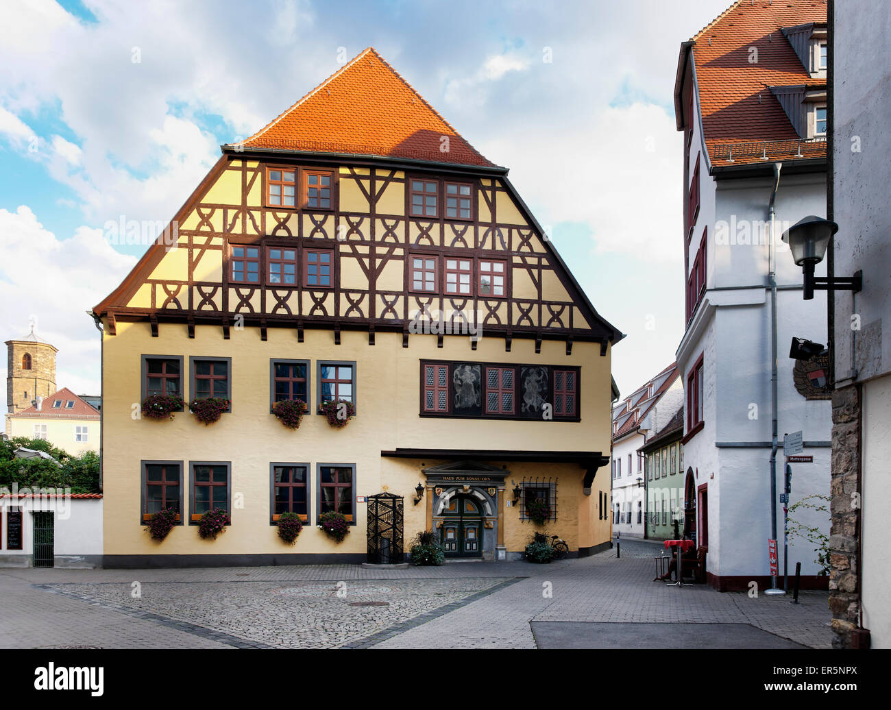 Haus Zum Sonneborn, Grosse Arche, Erfurt, Thuringe, Allemagne Banque D'Images