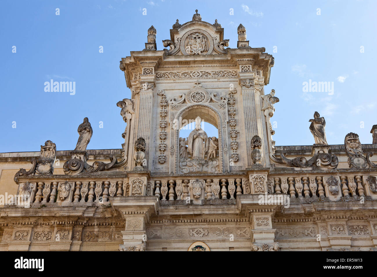 Cathédrale Basilique Santa Croce dans le centre historique de Lecce, Lecce Province, Pouilles, Golfe de Tarente, Italie, Europe Banque D'Images