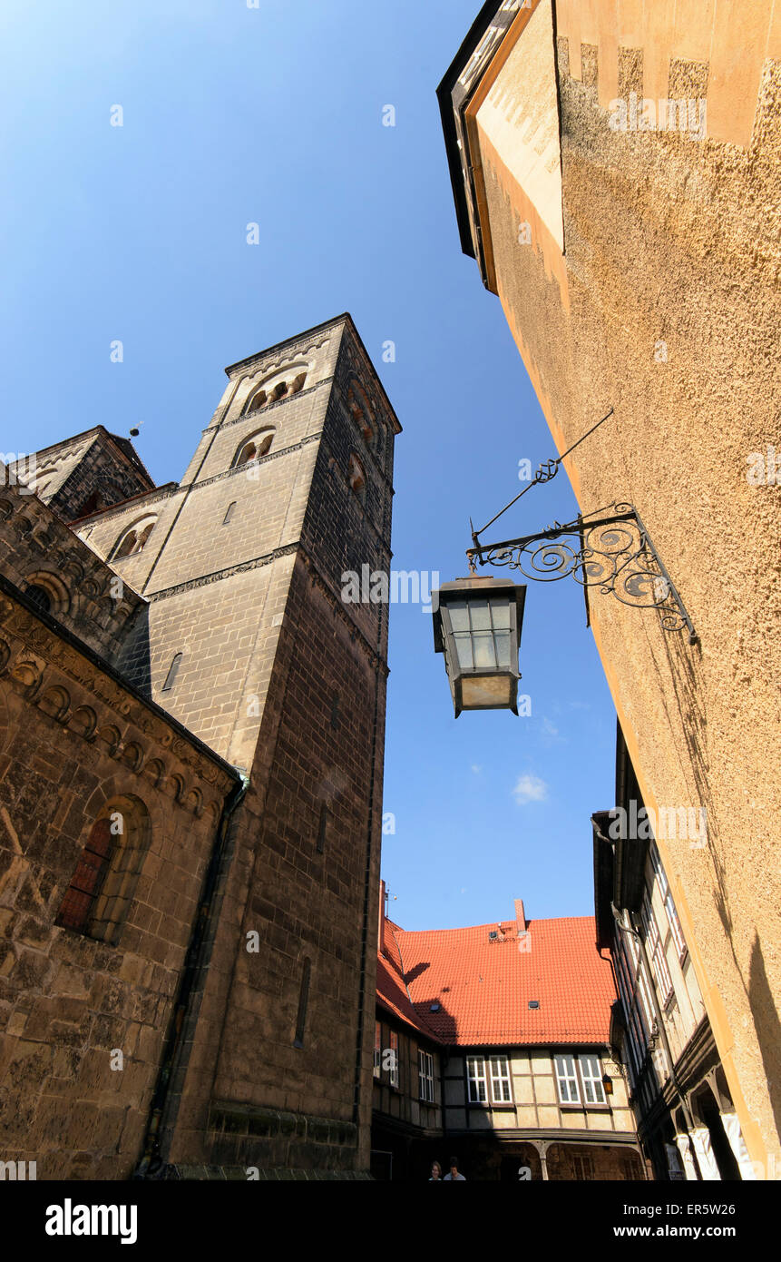 Château et collégiale de St Servatius, Quedlinburg, Saxe-Anhalt, Schleswig-Holstein, Allemagne, Europe Banque D'Images