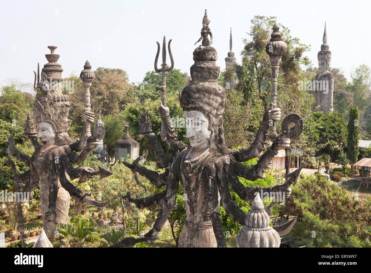 Sculptures de Buddhistic dans Sala Kaeo Ku Park près de Nong Khai sur le Mékong, Isan, région au nord-est de la Thaïlande, Asie Banque D'Images