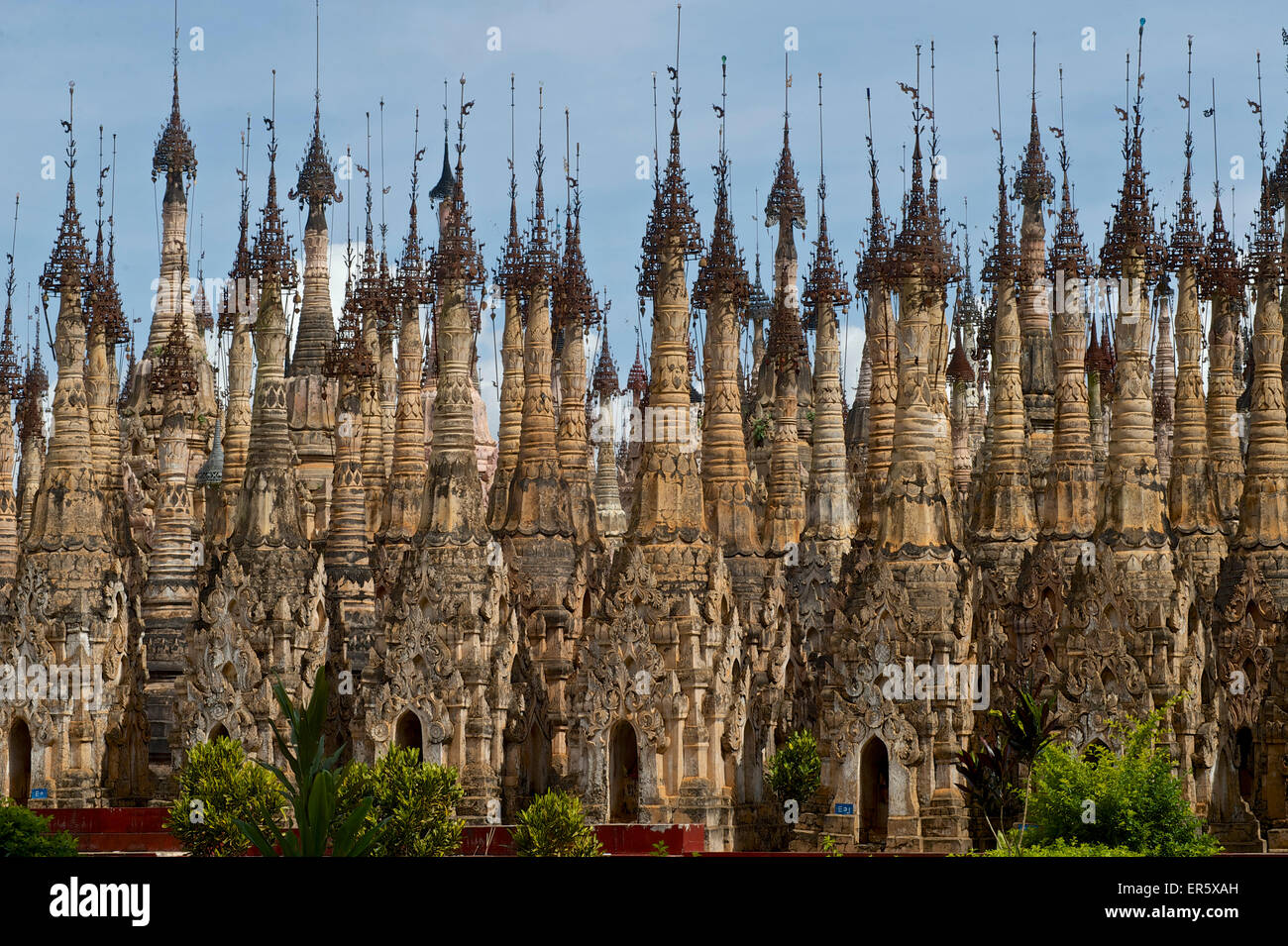 Domaine de la pagode Kakku, excursion à la journée depuis le lac Inle, l'État de Shan, Myanmar, Birmanie Banque D'Images