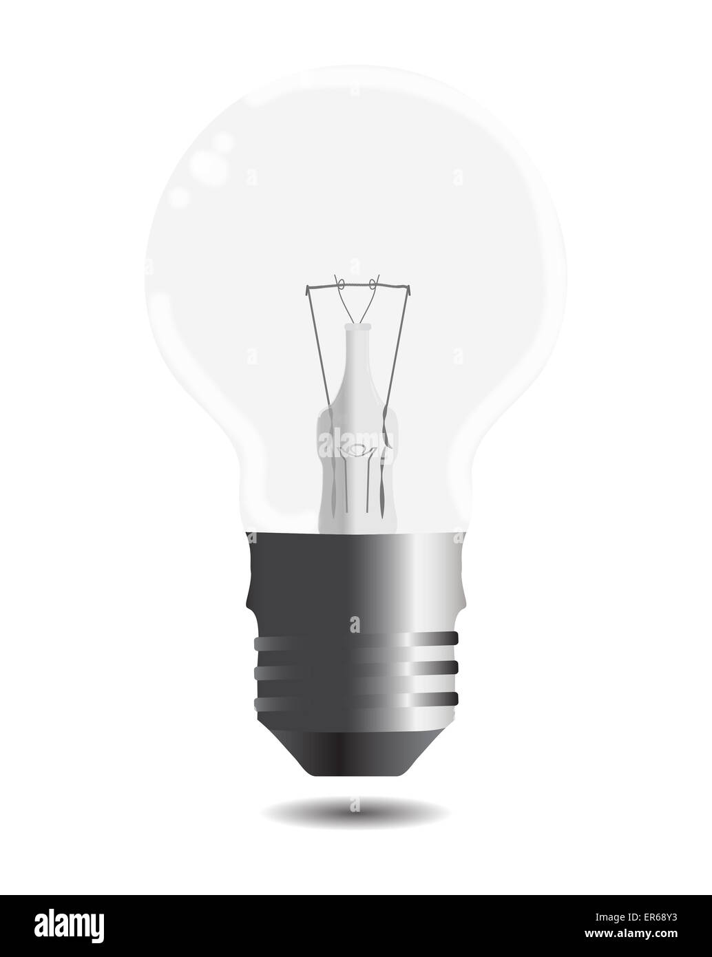 L'ampoule de verre isolé sur blanc. Idée et d'affaires. Vector illustration Banque D'Images