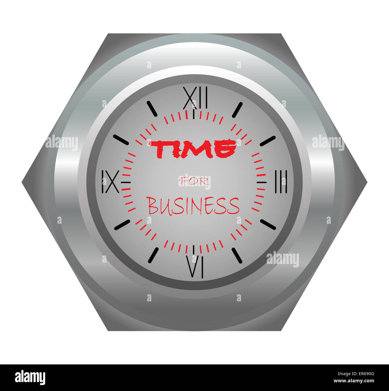 Le temps pour les entreprises. Horloge d'argent. Vector illustration Banque D'Images