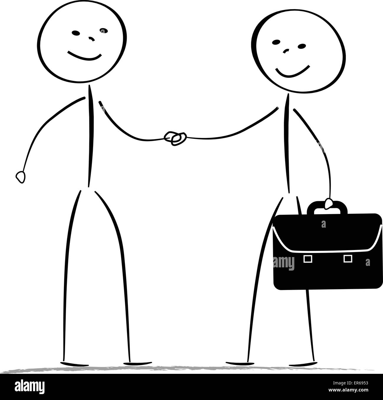 Vector illustration of business handshake hommes concept dessin Illustration de Vecteur