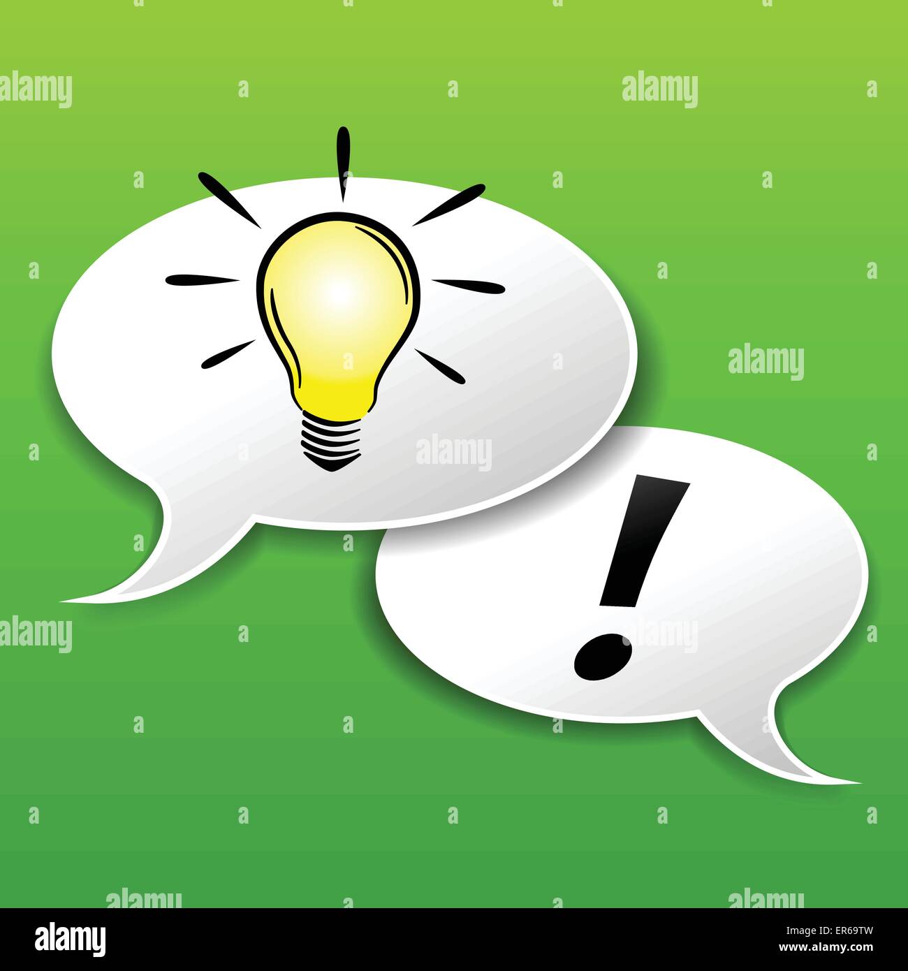 Vector illustration d'ampoule dans speech bubble concept Illustration de Vecteur