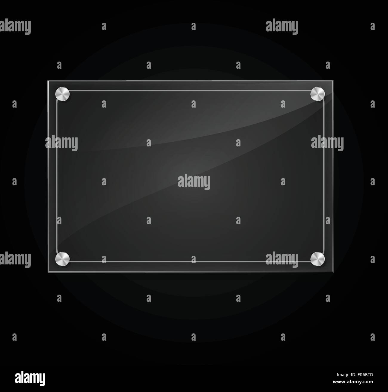 Vector illustration de rectangle en verre transparent sur fond noir Illustration de Vecteur