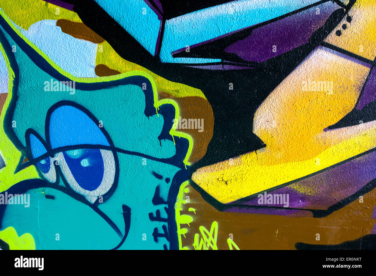 Graffiti Blue Man Banque D'Images