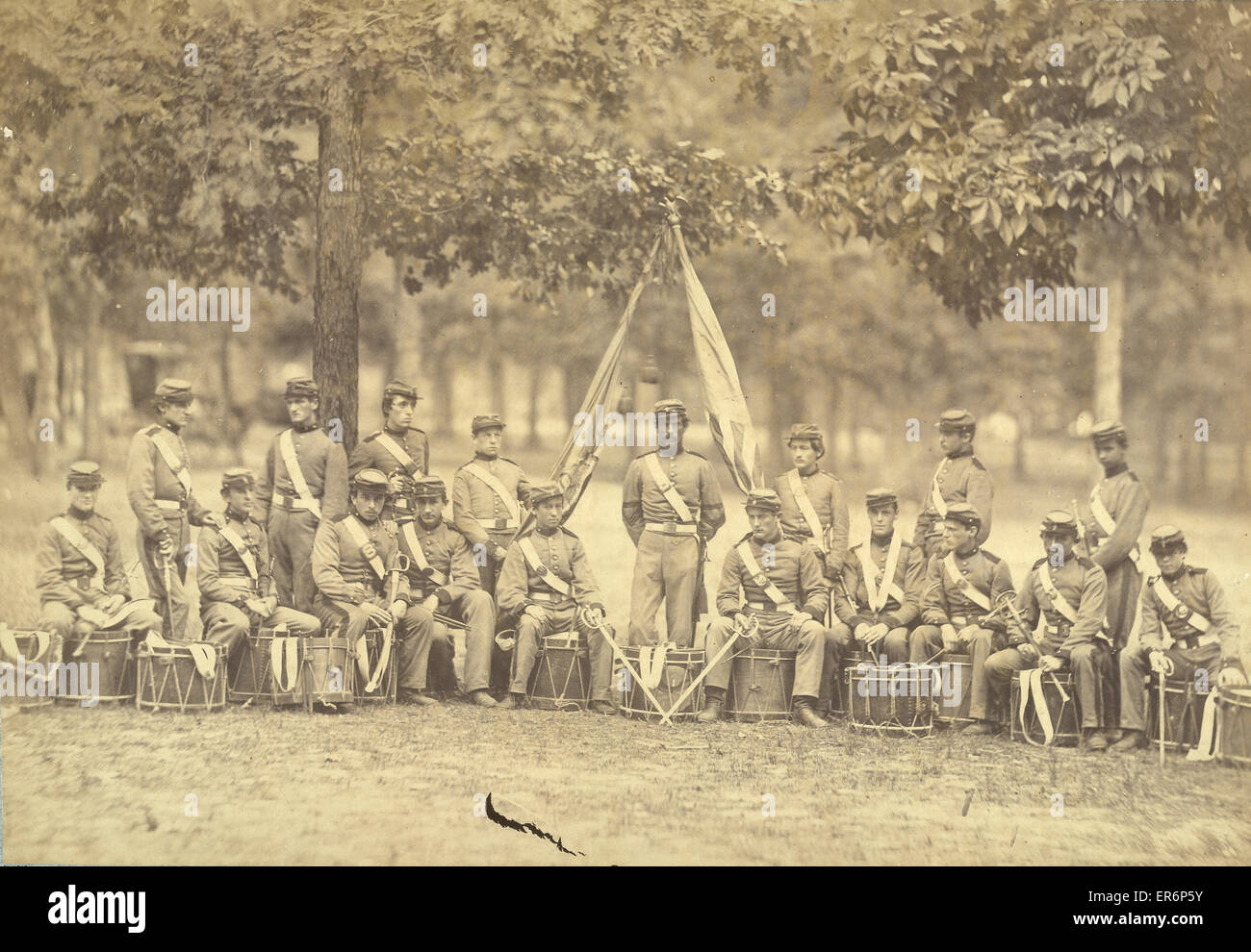 Drum corps, 8th New York State Milice, Arlington, Virginie, juin Banque D'Images