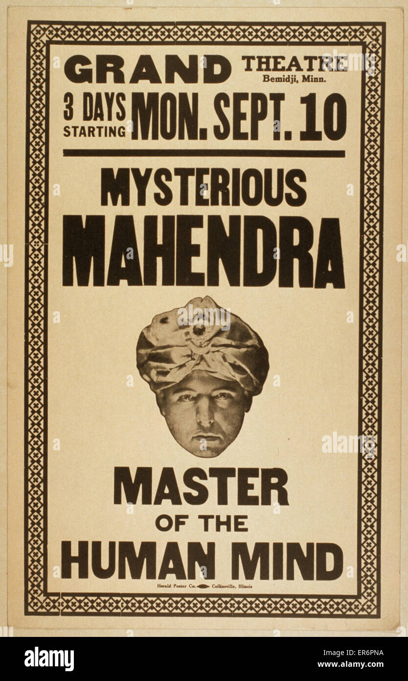 Mahendra mystérieux maître de l'esprit humain Banque D'Images