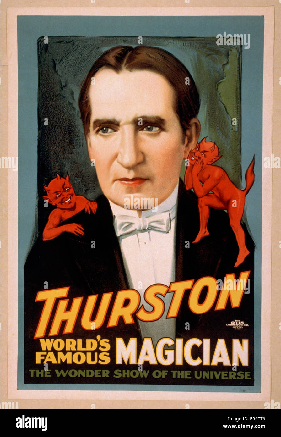 Thurston, célèbre magicien du monde entier, le spectacle des merveilles de l'université Banque D'Images