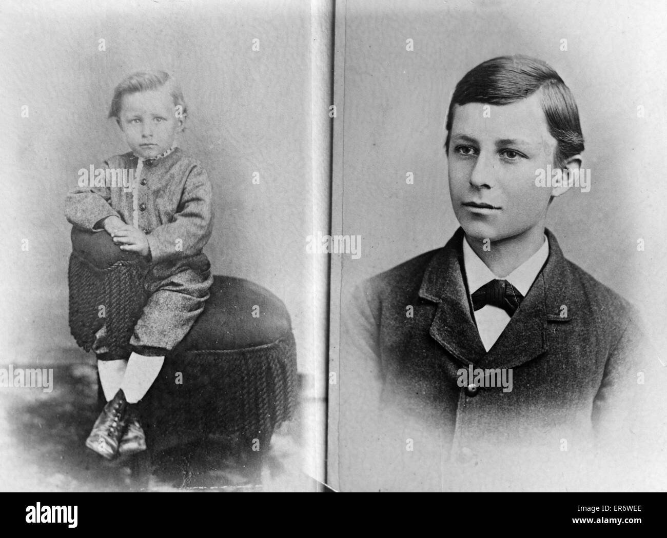 Portraits d'enfance de Wilbur Wright. Entre 1901 et 1928 Date. Banque D'Images