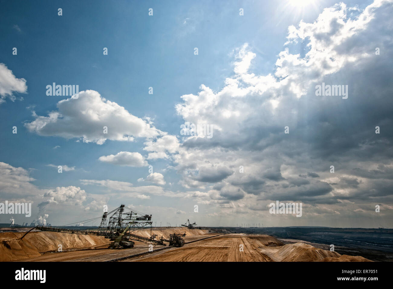 L'extraction du charbon brun Garzweiler en Rhénanie du Nord-Westphalie, Allemagne. Banque D'Images