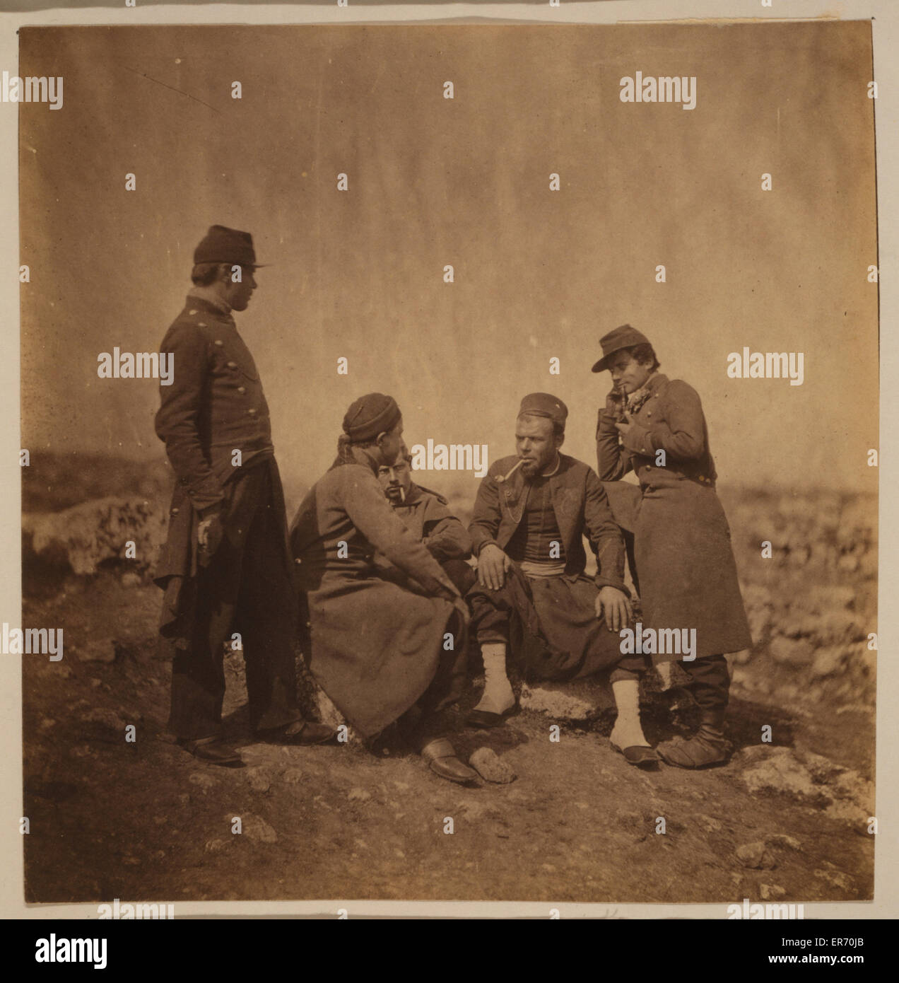 Zouaves et soldats de la ligne Banque D'Images